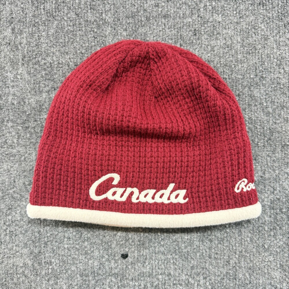 Vintage Canada Hat Beanie Mens One Size Red Winter Olympics Salt Lake 2002 Roots